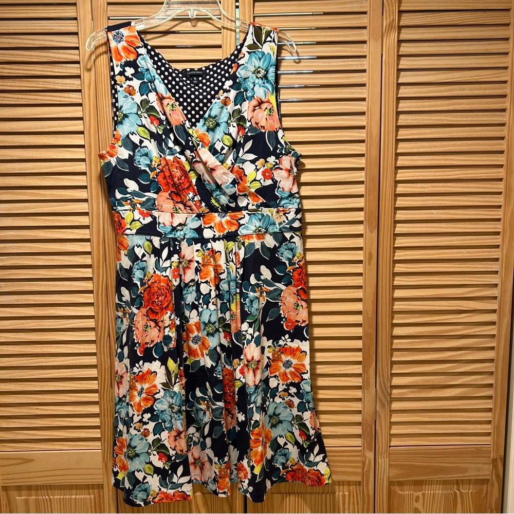 Lands' End Floral Fit and Flare Dress